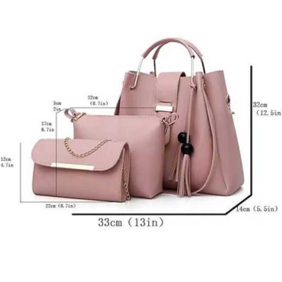 3 Pcs Interchangable Purse Set, Cross Body or Bucket Style - Picture 2 of 5